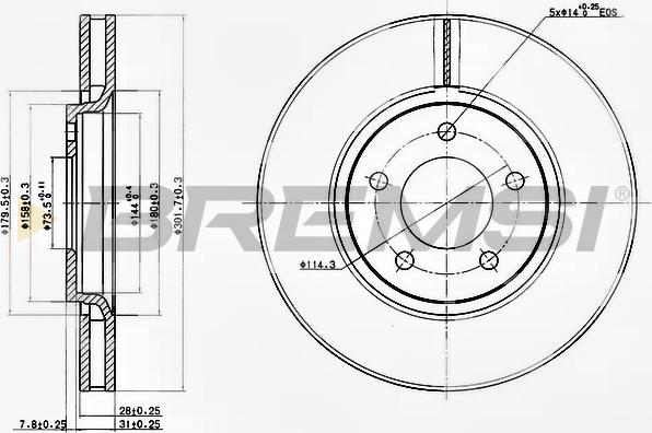 Bremsi CD7372V - Brake Disc autospares.lv