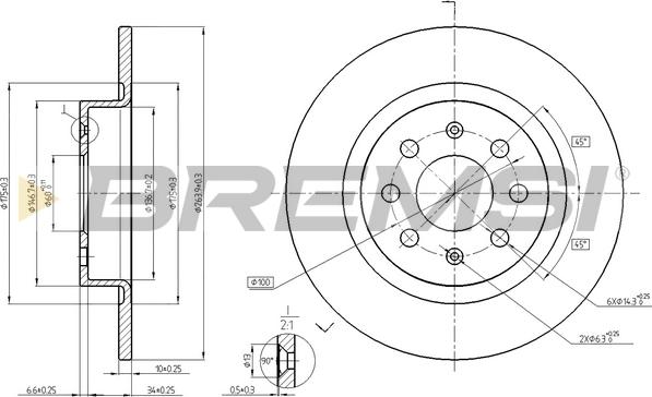 Bremsi CD7299S - Brake Disc autospares.lv