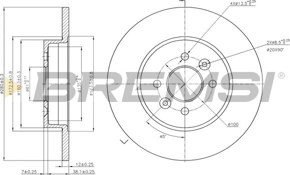 Bremsi CD7295S - Brake Disc autospares.lv