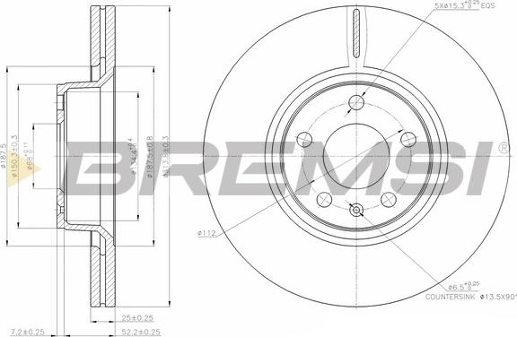 Bremsi CD7291V - Brake Disc autospares.lv