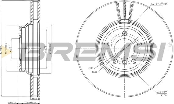 Bremsi CD7246V - Brake Disc autospares.lv