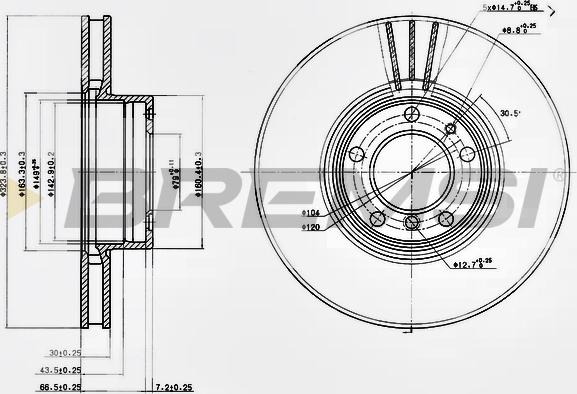 Bremsi CD7202V - Brake Disc autospares.lv