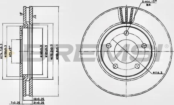 Bremsi CD7214V - Brake Disc autospares.lv