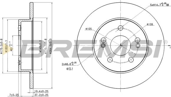 Bremsi CD7213S - Brake Disc autospares.lv