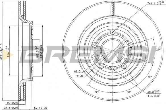 Bremsi CD7289V - Brake Disc autospares.lv