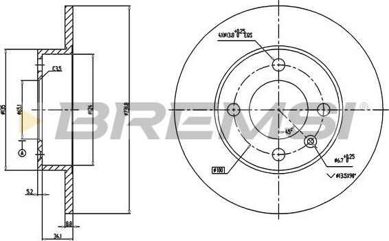 Bremsi CD7233S - Brake Disc autospares.lv