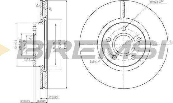 Bremsi CD7225V - Brake Disc autospares.lv