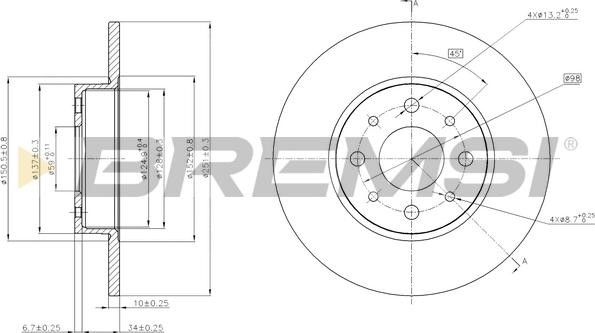 Bremsi CD7741S - Brake Disc autospares.lv