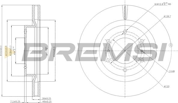 Bremsi CD7757V - Brake Disc autospares.lv