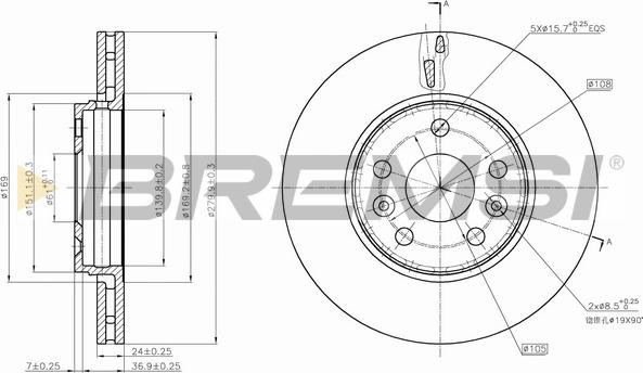 Bremsi CD7733V - Brake Disc autospares.lv