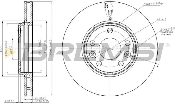 Bremsi CD7726V - Brake Disc autospares.lv