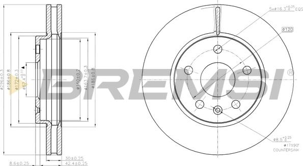 Bremsi CD7721V - Brake Disc autospares.lv