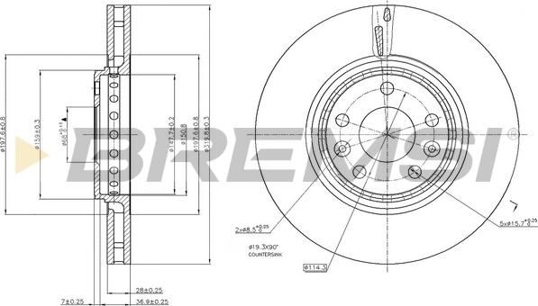 Bremsi CD7727V - Brake Disc autospares.lv