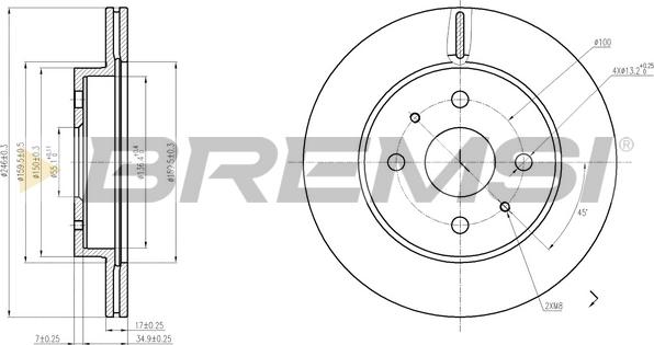 Bremsi CD7774V - Brake Disc autospares.lv