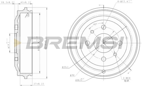 Bremsi CR5044 - Brake Drum autospares.lv