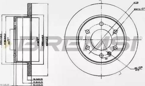 Bremsi DB0311S - Brake Disc autospares.lv