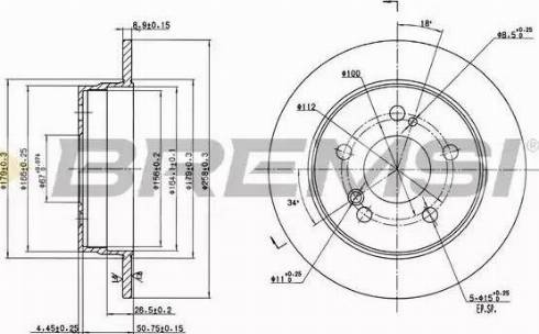 Bremsi DBA122S - Brake Disc autospares.lv