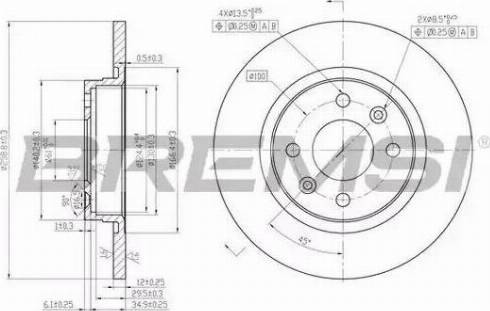 Bremsi DBB502S - Brake Disc autospares.lv