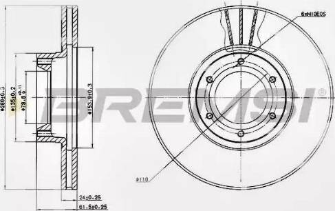 Bremsi DBB067V - Brake Disc autospares.lv