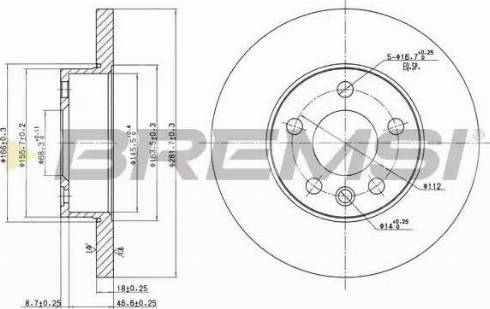 Bremsi DBB011S - Brake Disc autospares.lv