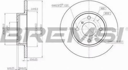 Bremsi DBB148S - Brake Disc autospares.lv