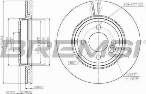 Bremsi DBB127V - Brake Disc autospares.lv