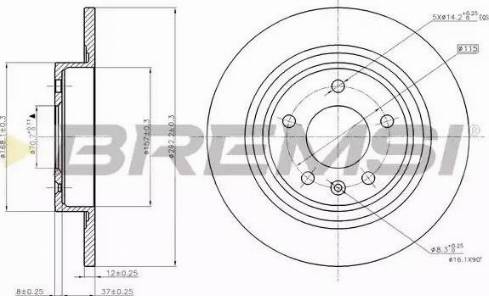 Bremsi DBB871S - Brake Disc autospares.lv