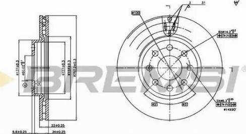 Bremsi DBB304V - Brake Disc autospares.lv