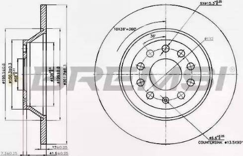 Bremsi DBB307S - Brake Disc autospares.lv