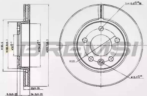 Bremsi DBB286V - Brake Disc autospares.lv