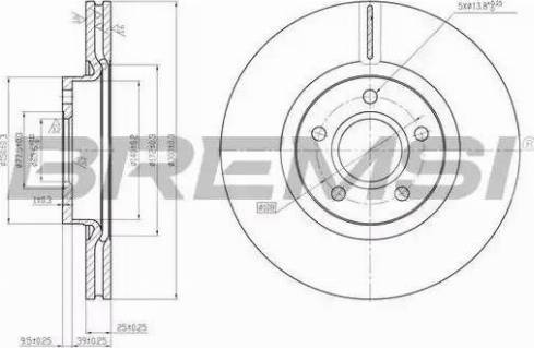 Bremsi DBB225V - Brake Disc autospares.lv