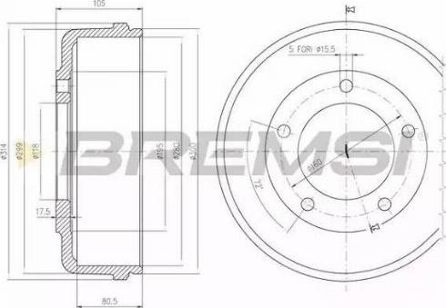 Bremsi DR5646 - Brake Drum autospares.lv