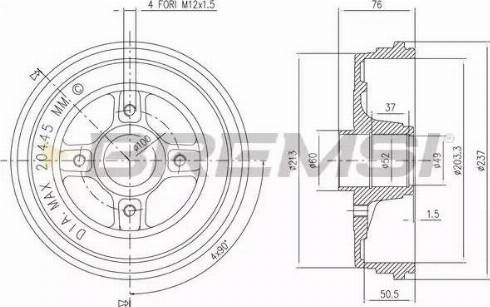 Bremsi DR5652 - Brake Drum autospares.lv