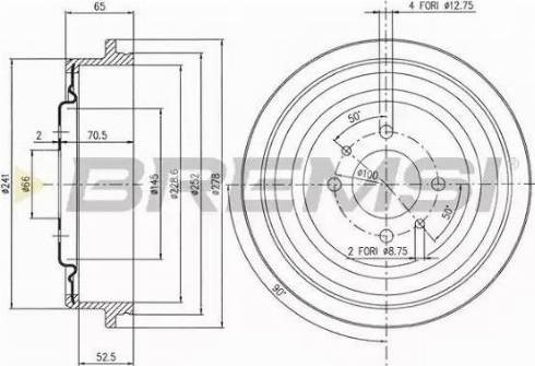 Bremsi DR5392 - Brake Drum autospares.lv