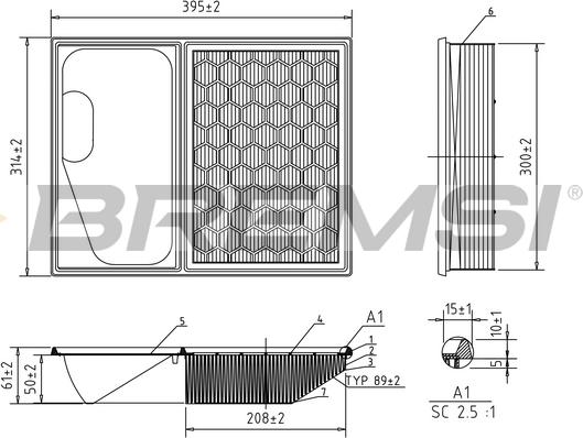 Bremsi FA0641 - Air Filter, engine autospares.lv