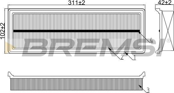 Bremsi FA0615 - Air Filter, engine autospares.lv