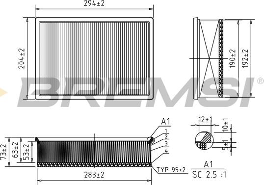 Bremsi FA0621 - Air Filter, engine autospares.lv