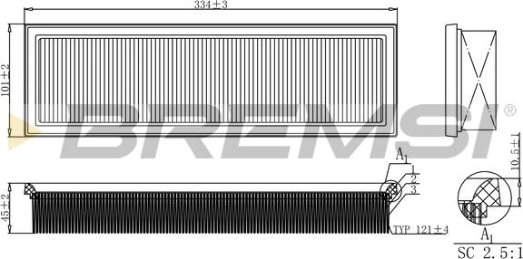 Bremsi FA0121 - Air Filter, engine autospares.lv