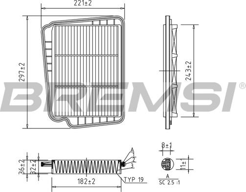 Bremsi FA1621 - Air Filter, engine autospares.lv