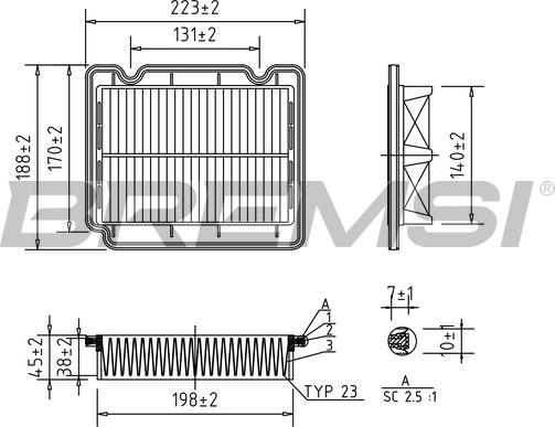 Bremsi FA1072 - Air Filter, engine autospares.lv