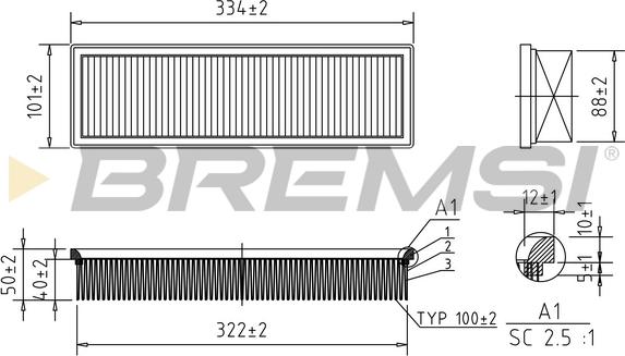 Bremsi FA1159 - Air Filter, engine autospares.lv