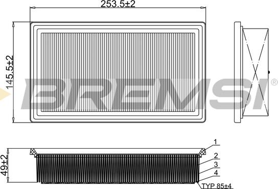 Bremsi FA1102 - Air Filter, engine autospares.lv