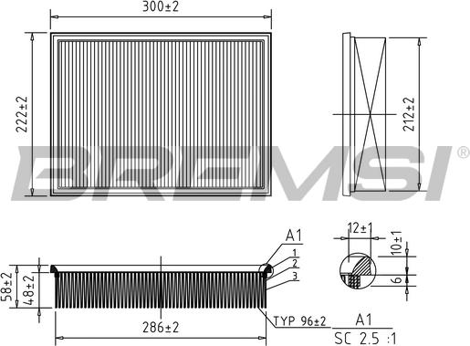 Bremsi FA1394 - Air Filter, engine autospares.lv