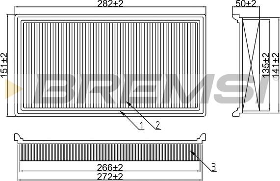 Bremsi FA1355 - Air Filter, engine autospares.lv