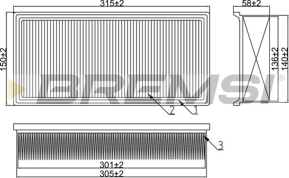 Bremsi FA1375 - Air Filter, engine autospares.lv