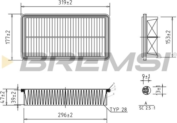 Bremsi FA1267 - Air Filter, engine autospares.lv