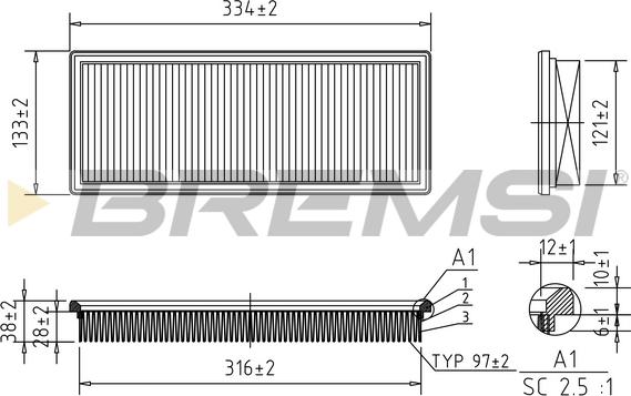 Bremsi FA2031 - Air Filter, engine autospares.lv