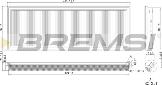 Bremsi FA2137 - Air Filter, engine autospares.lv
