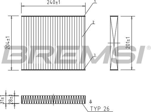 Bremsi FC0449A - Filter, interior air autospares.lv