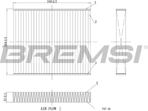 Bremsi FC0449C - Filter, interior air autospares.lv